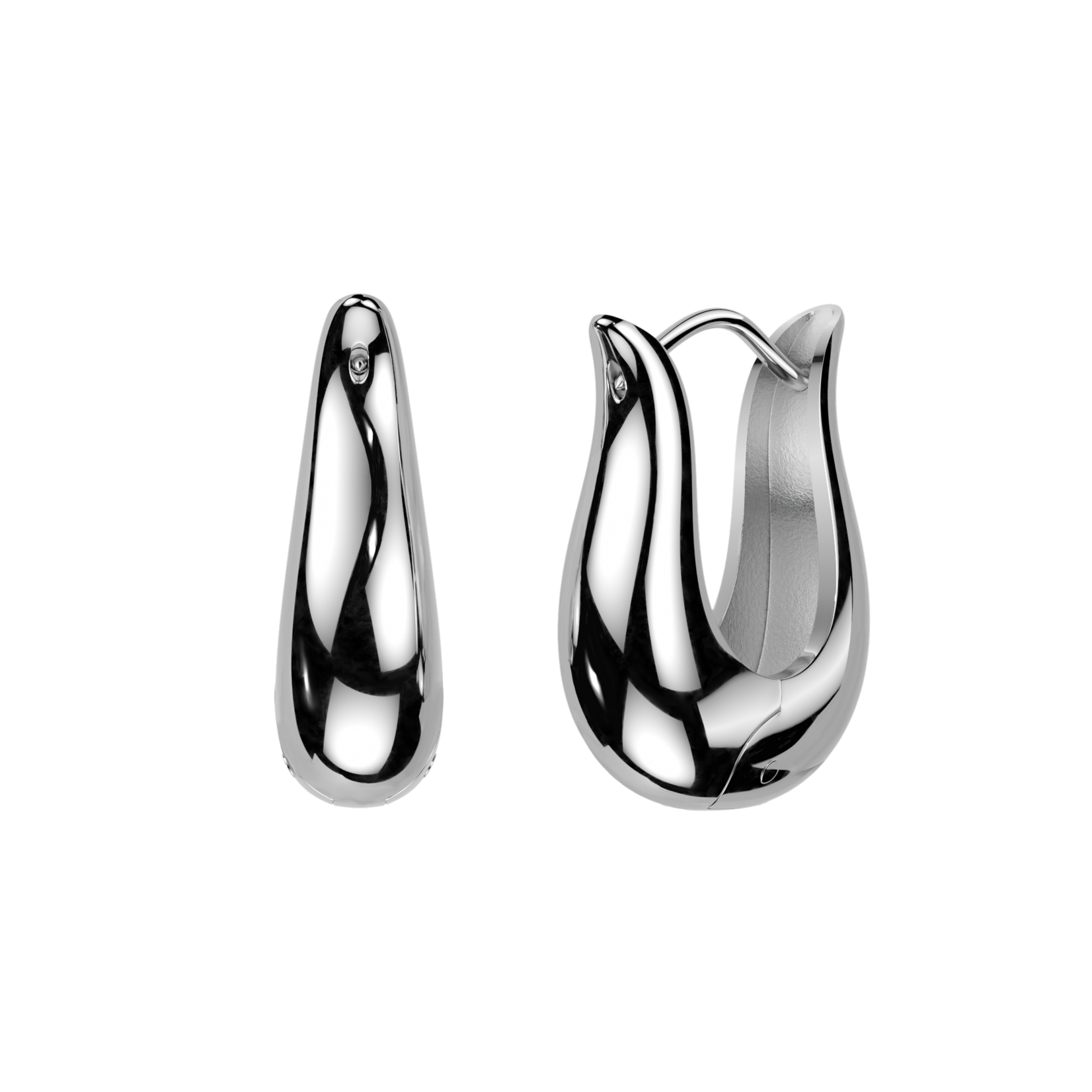 Hollywood Body Jewelry  Wide Tulip Hinged Hoop Earrings