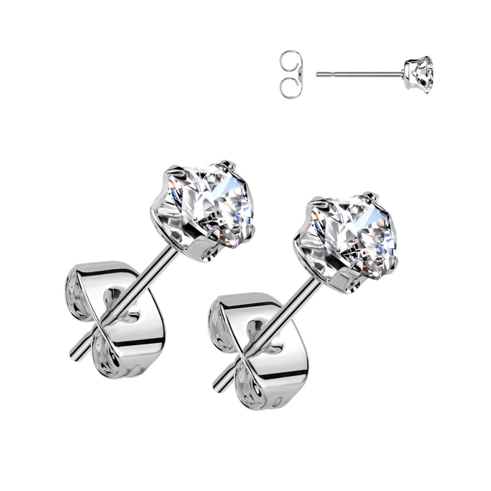 Hollywood Body Jewelry Crystal Heart Earring Pair