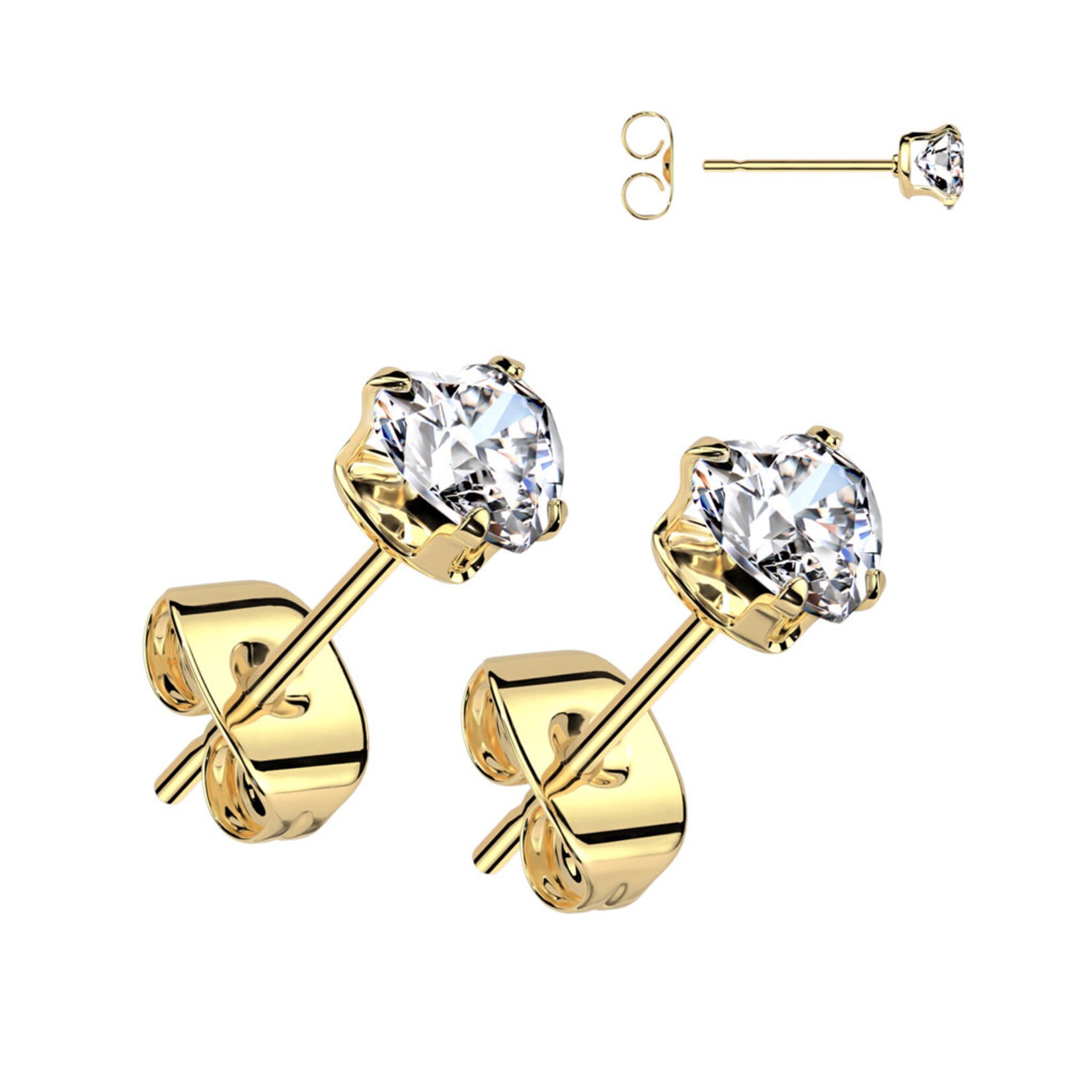 Hollywood Body Jewelry Crystal Heart Earring Pair
