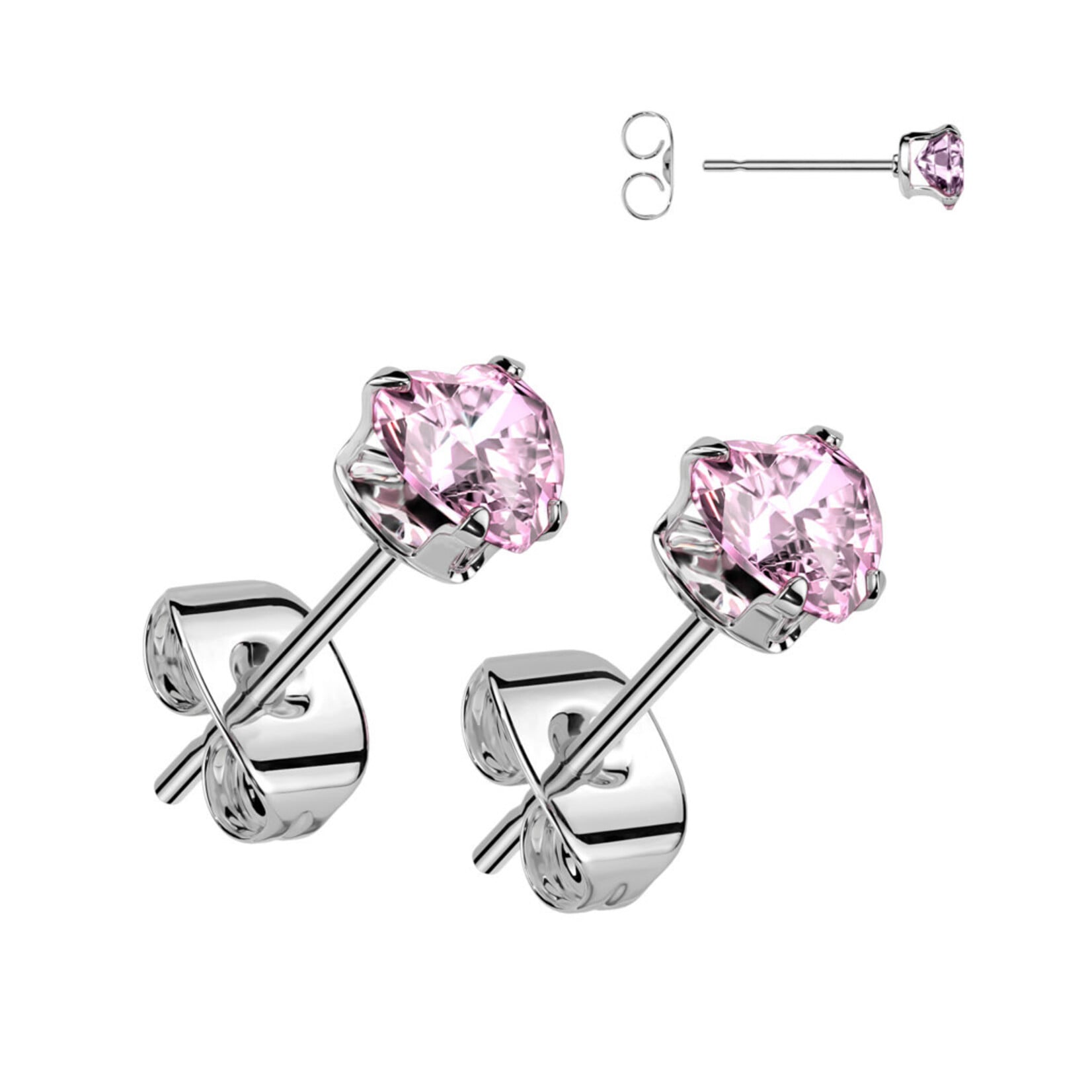 Hollywood Body Jewelry Crystal Heart Earring Pair