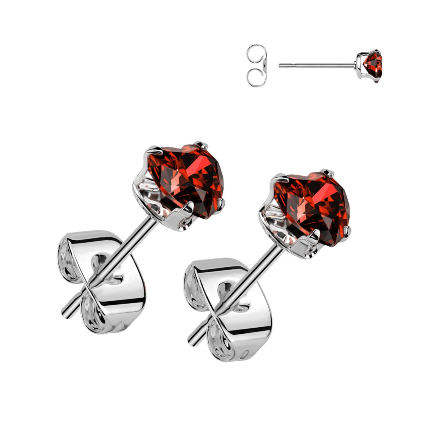 Hollywood Body Jewelry Crystal Heart Earring Pair