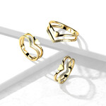 Hollywood Body Jewelry R-M7741 Chevron Heart Ring