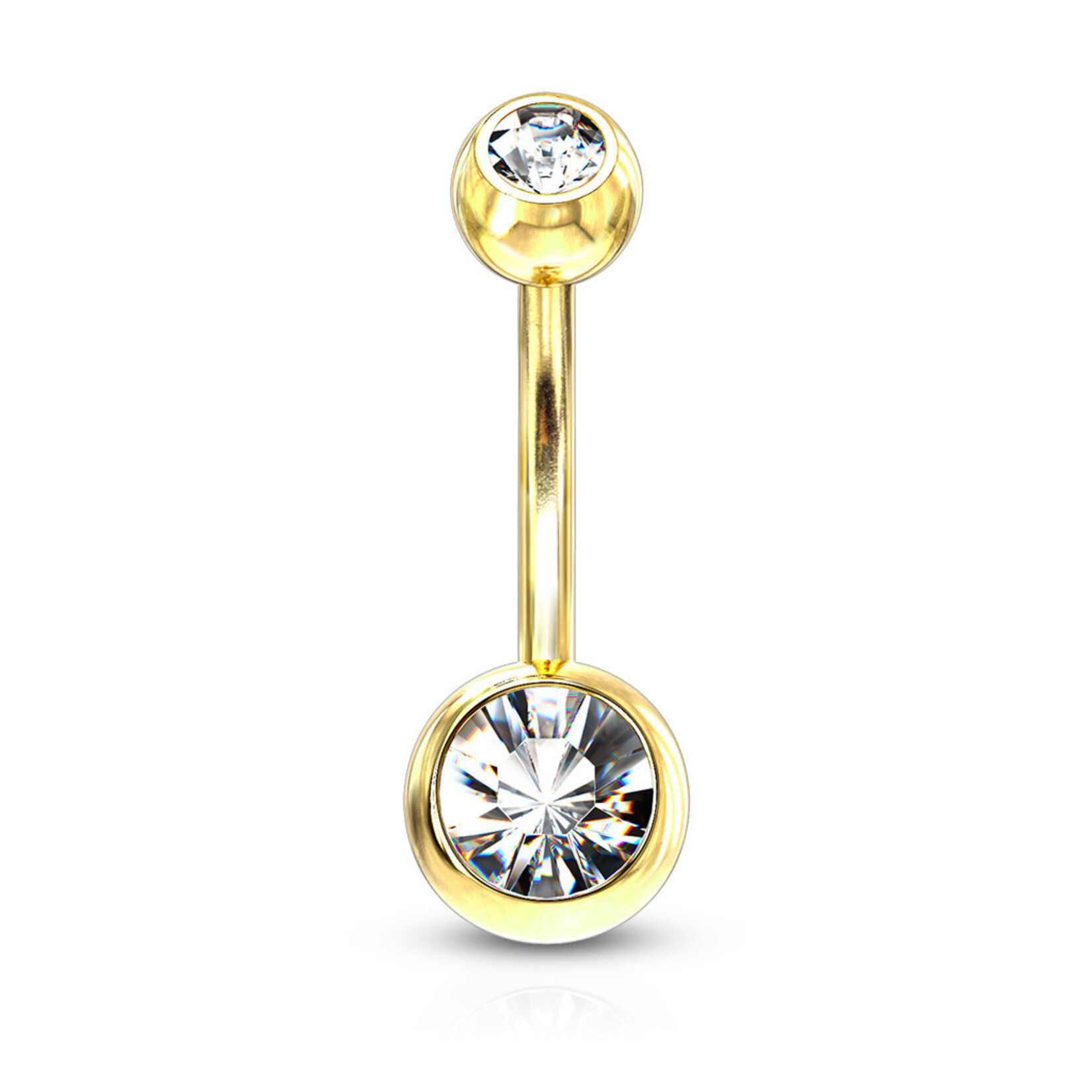 Hollywood Body Jewelry Gold & Crystal Navel Ring