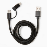 Kikkerkand US237-BK Black 2-in-1 Braided Cable