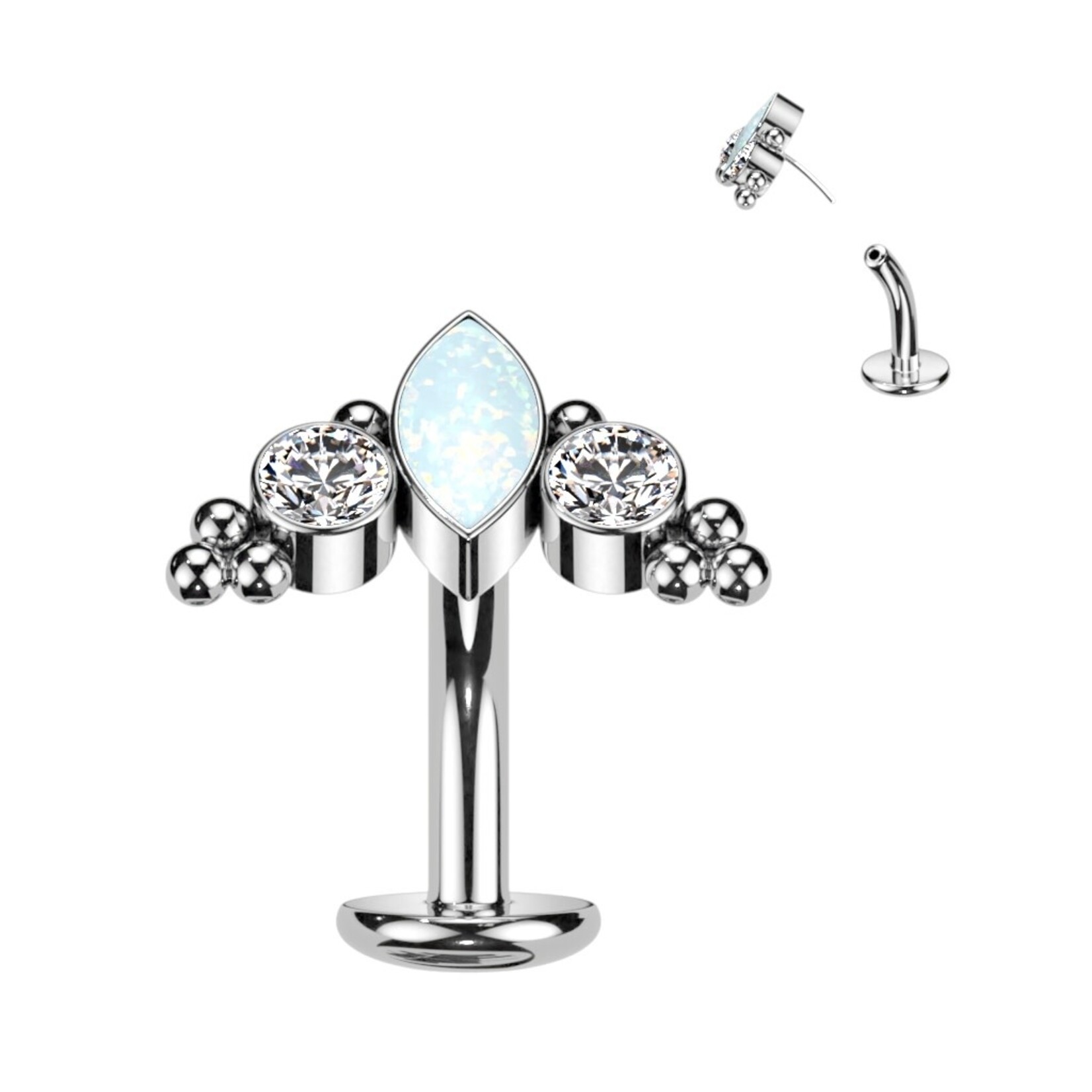 Hollywood Body Jewelry Marquise Gem Top Navel Ring