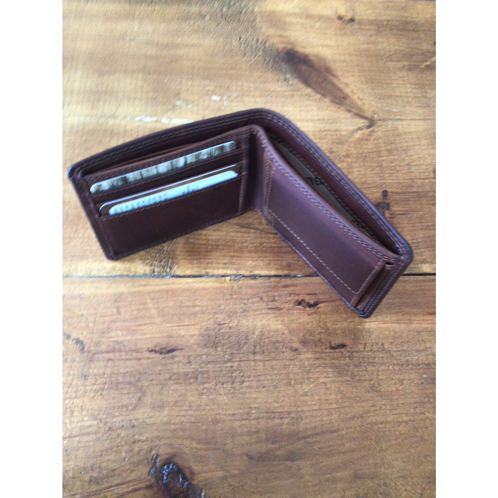 Rugged Earth Leather Wallet with Coin Pouch