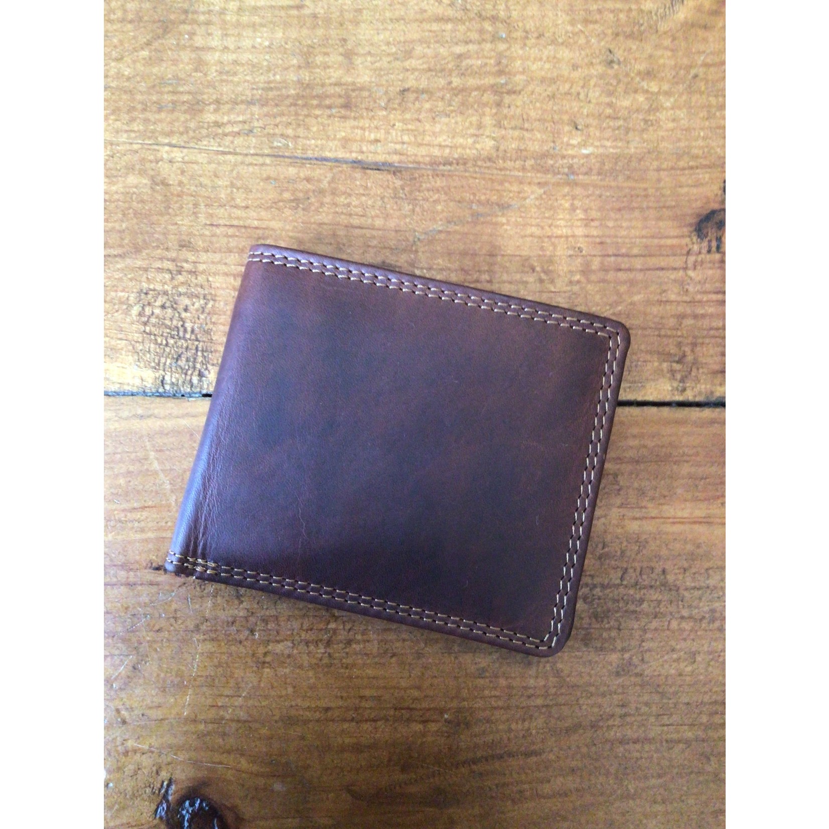 Rugged Earth Leather Wallet with Coin Pouch