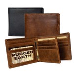 Rugged Earth Leather Billfold Wallet with Centre Card Holder