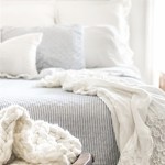 Blue Ticking Quilt and Shams