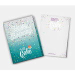 InstaCake Cards Happy Birthday Teal Cake Card