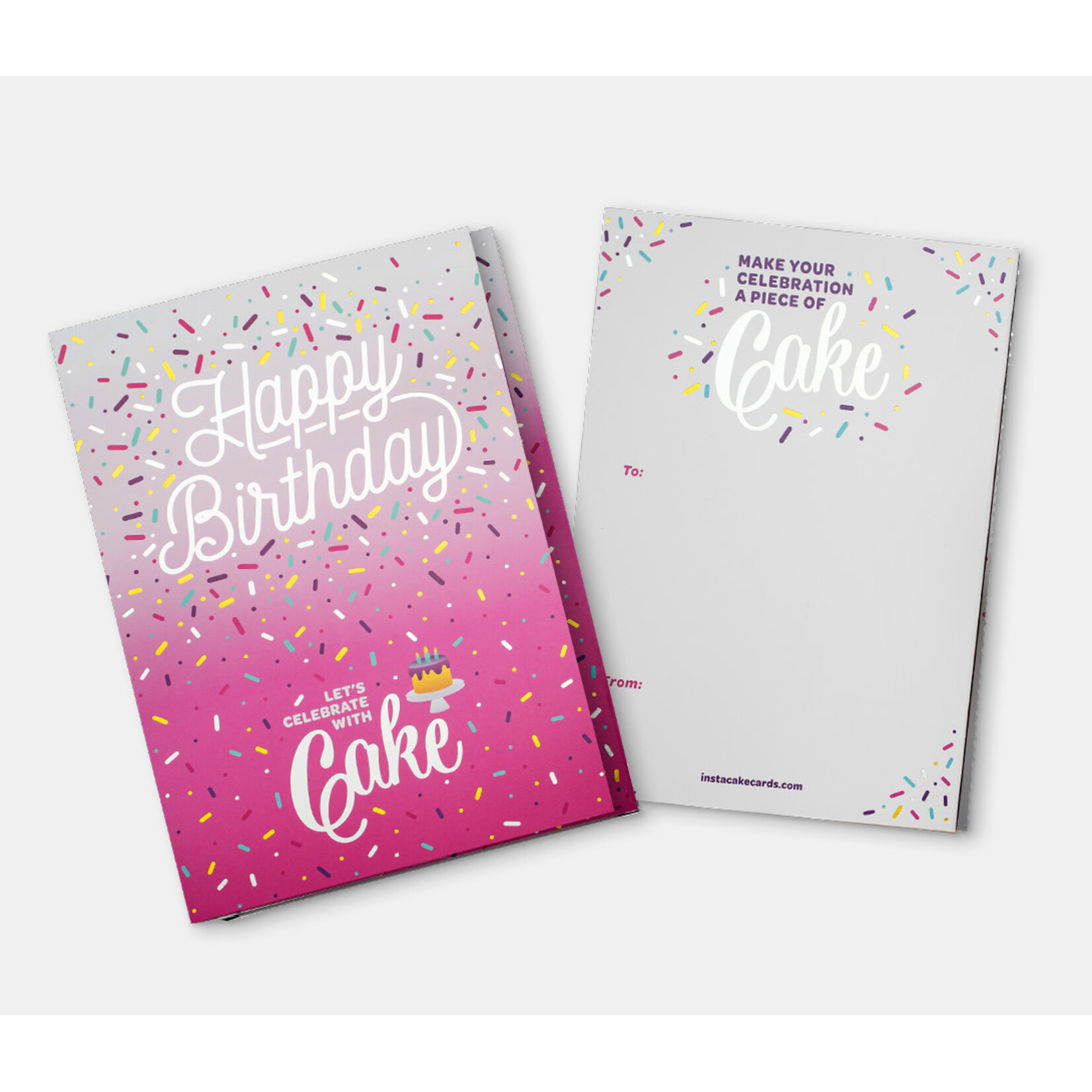 InstaCake Cards Happy Birthday Pink Cake Card
