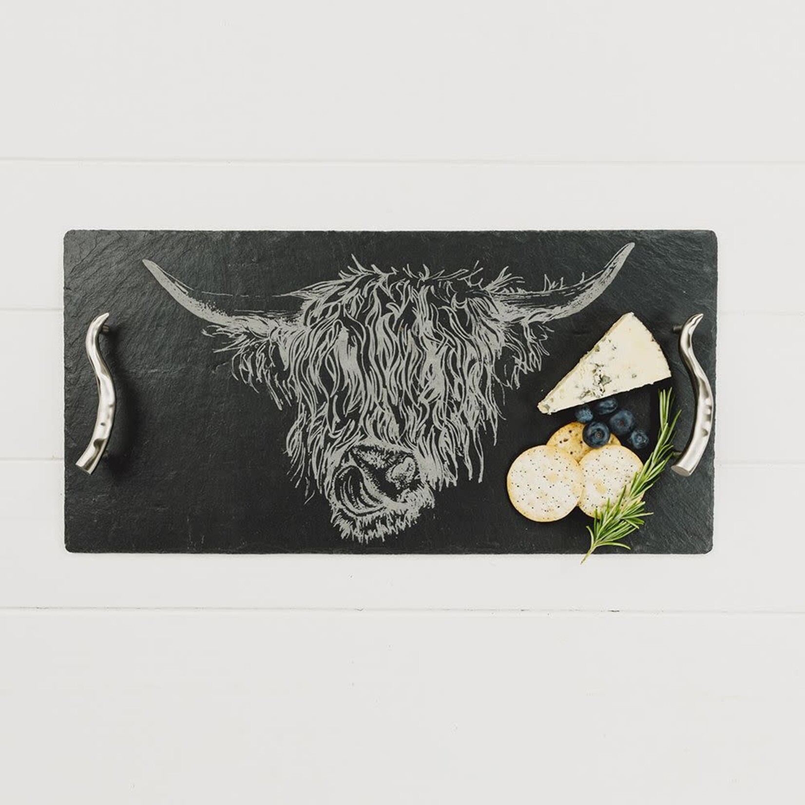 Selbrae House Slate Serving Tray Gift Boxed -Highland Cow