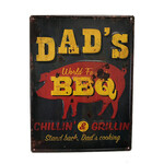 Dad's BBQ Vintage Metal Sign (rectangle)