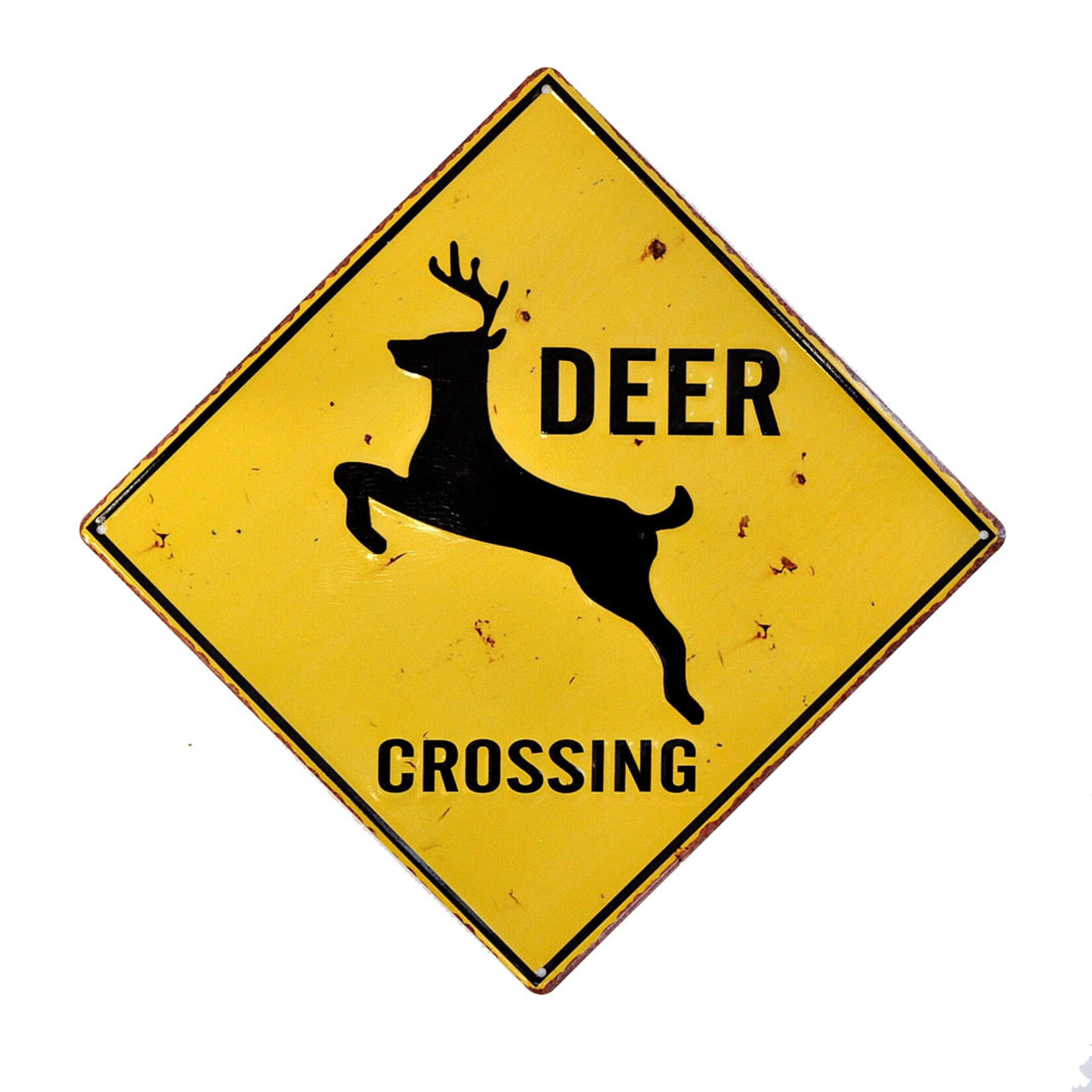 Deer Crossing Metal Sign