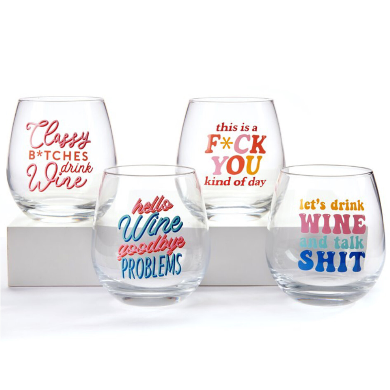 Profanity Stemless Wine Glasses