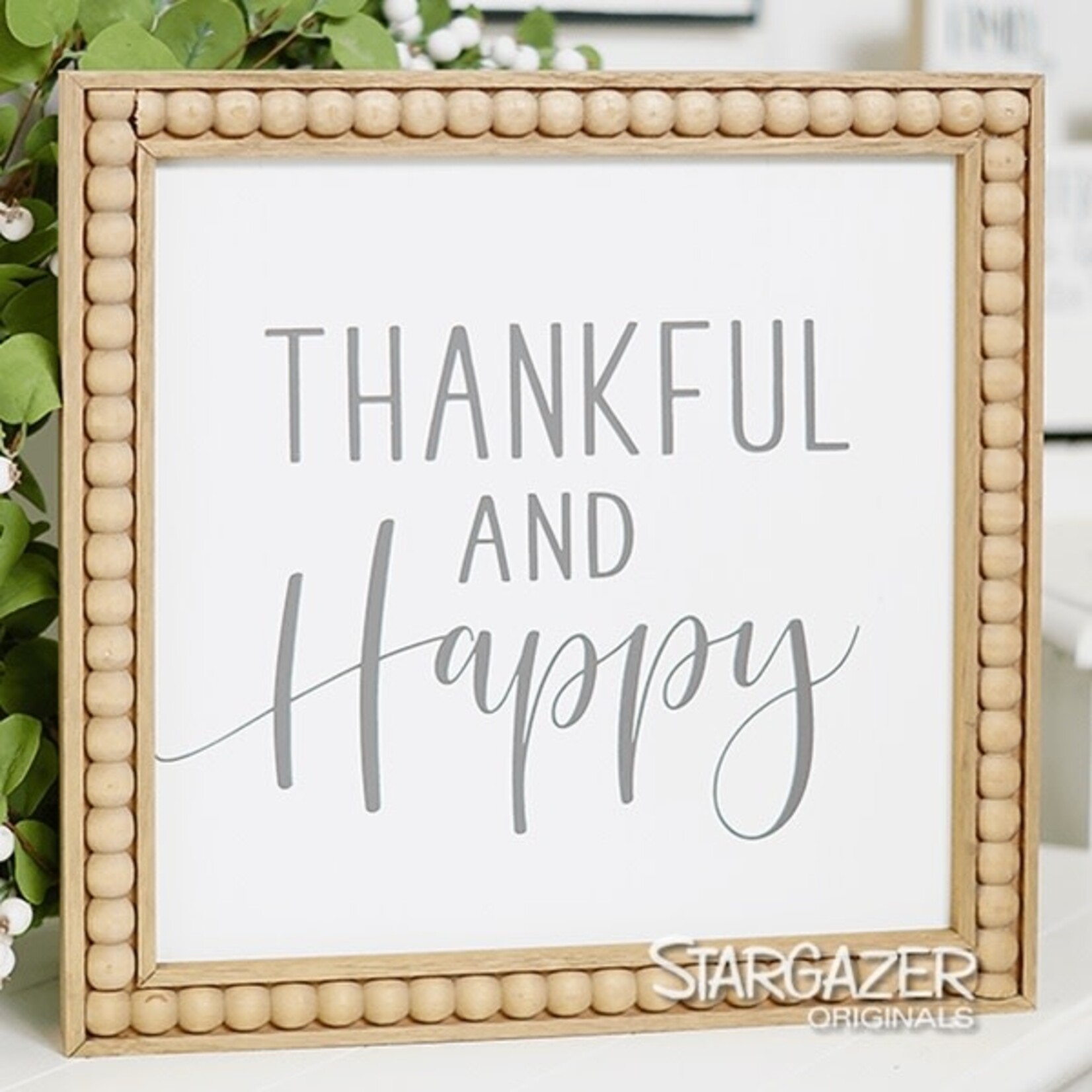 Thankful and Happy Bead Sign