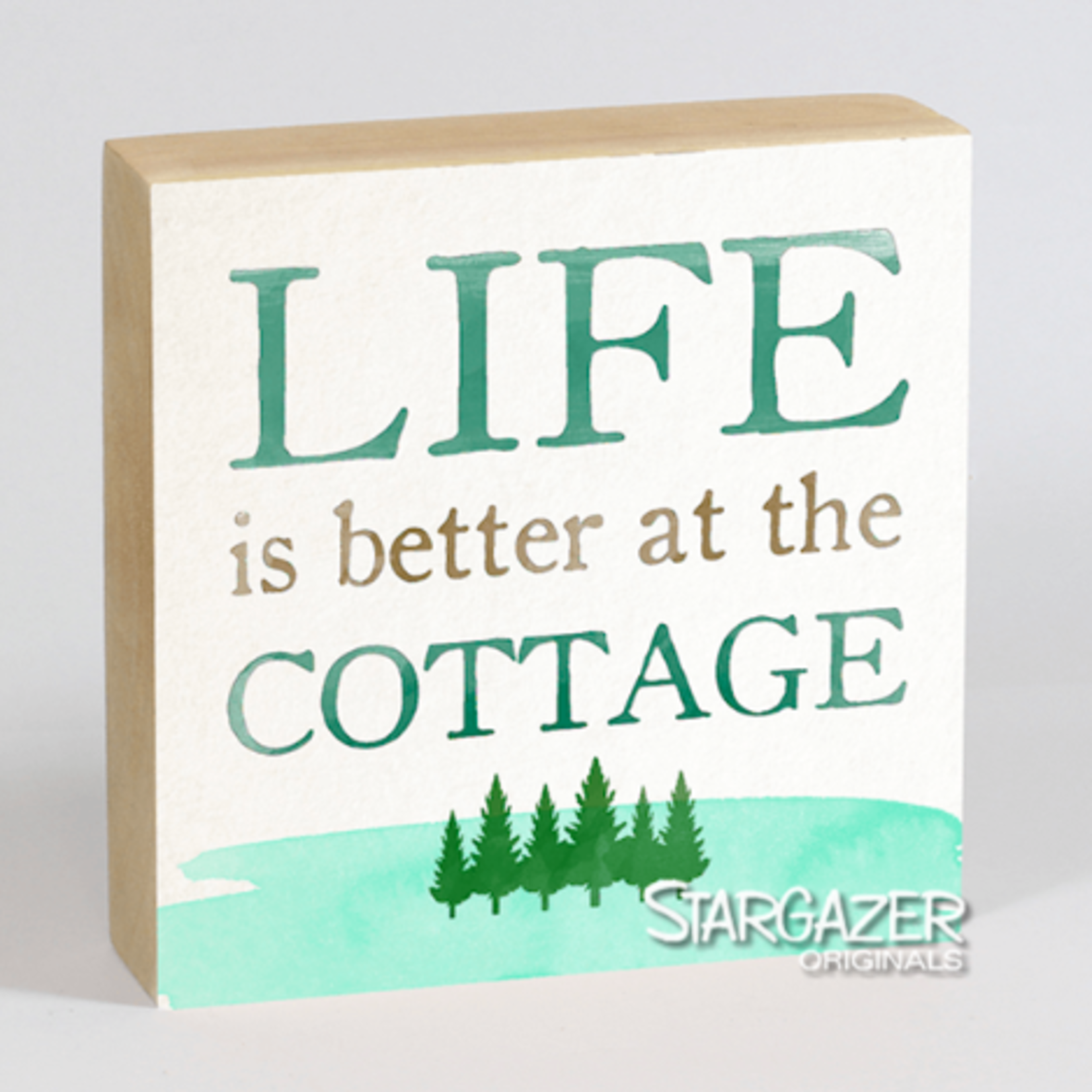 Stargazer Originals Life is Better at the Cottage Block Sign (4" x 4")