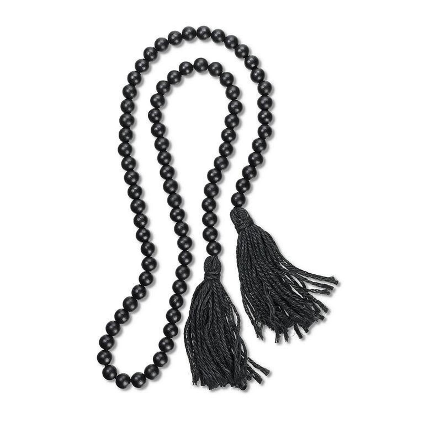 Long Blessing Beads with Tassel Black