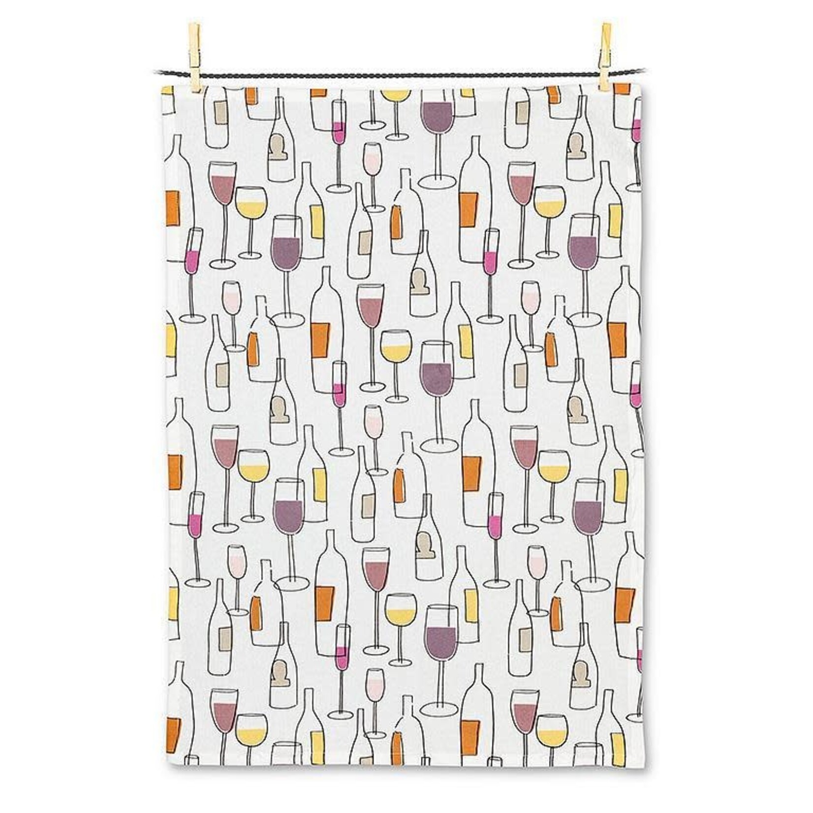 Wine Bottles & Glasses Tea Towel