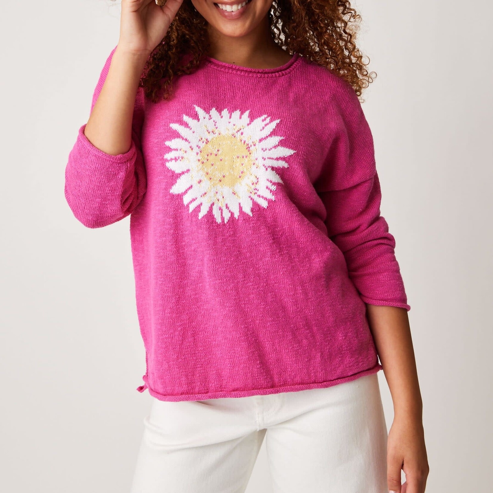 Parkhurst Summer Flowers Sweater in Rose