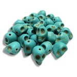 Skull Beads, 10pcs, 18x13x7mm, turquoise, synthetic/acrylic, in store only