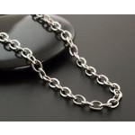 STAINLESS STEEL, CABLE CHAIN, 4X3X0.5MM, BY THE FOOT