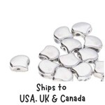 MATUBO GINKO LEAF BEADS, SILVER FULL LABRADOR, 7.5X7.5MM, 2 HOLES, 1 five inch tube, Appros 86 Beads, 22 GRAMS