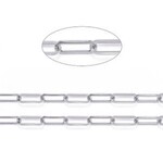 STAINLESS STEEL PAPERCLIP CHAIN, 16X6.5X1MM, BY THE FOOT