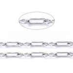 STAINLESS STEEL PAPERCLIP & FIGURE EIGHT LINK CHAIN, 5X1.8X0.5MM, 4.6X2.1X0.5MM, BY THE FOOT