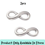 Stainless Steel Infinity, 2pcs, 26x11x4mm, links/connectors, 8gms/0.28oz, in store only