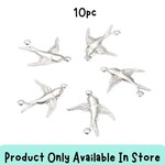 Stainless Steel Swallow, links/connectors, 10pcs, 20x17x0.5mm, 3gms, in store only
