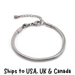 STAINLESS STEEL, SNAKE CHAIN BRACELET, 1PC, 7.5''X3MM, W/2'' EXTENSION CHAIN, fits pandora beads & charms, 9GMS/0.32oz