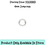 4mm Sterling Silver SOLDERED Jumprings, 10pcs, 22 guage, 0.01oz, in store only