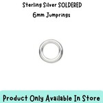 6mm Sterling Silver SOLDERED Jumprings, 10pcs, 20 guage, 0.02oz, in store only