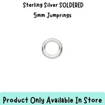 5mm Sterling Silver SOLDERED Jumprings, 10pcs, 20 guage, 0.01oz, in store only