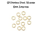 6mm GP Stainless Steel Jumprings, Approx 50pcs, 18 guage, 6x1.2mm, 9gms/0.32o z