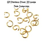 7mm GP Stainless Steel Jumprings, Approx 50Pcs, 20 guage, 7x0.8mm, 5gms/0.18oz