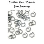 7mm Stainless Steel Jumprings, Approx 100pcs, 18 guage, 7x1mm, 11gms/0.39oz
