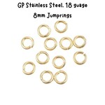 8mm GP Stainless Steel Jumprings, Approx 40pcs, 18 guage, 8x1.2mm, 12gms/0.42oz