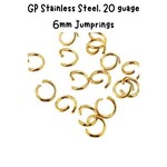 6mm GP Stainless Steel Jumprings, Approx 50pcs, 20 gauge, 6x0.8mm, 8gms/0.28oz