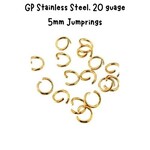 5mm GP Stainless Steel Jumprings, Approx 50pcs,  20 guage, 5x0.8mm, 5gms/0.18oz