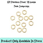 7mm GP Stainless Steel Jumprings,  Approx 50pcs, 18 guage, 7x1.2mm, 10gms, in store only