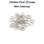 4mm Stainless Steel Jumprings, Approx 170pcs, 22 guage, 5gms/0.18oz