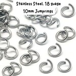10mm Stainless Steel Jumprings, Approx 400pcs, 18 guage, 10x1.2mm, 100gms/3.53oz