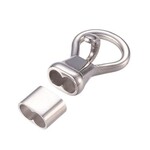 Stainless Steel Hook Clasp, 1 set, 28x25.5x15mm, for two 5mm cords, 13gms/0.45oz
