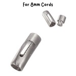 Stainless Steel Diagonal Textured Bayonet Clasp, 1 set, 30x10x9mm, for 8mm cords, 12gms/0.42oz