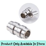 Stainless Steel Magnetic 2 Rib Clasp, 1 set, 18x10x8mm, 6gms, for 6mm cords, in store only