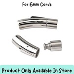 Stainless Steel Bayonet Clasp, 1 set, 20x9x8mm, 7gms, for 6mm cords, in store only