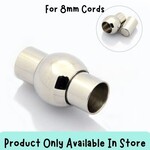 Stainless Steel Magnetic Ballon Clasp, 2 sets, 21x13x8mm, for 8mm cords, in store only