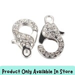 SPB Clear Rhinestone Lobster Claw Clasp, 1pc, 21x12x7mm, in store only